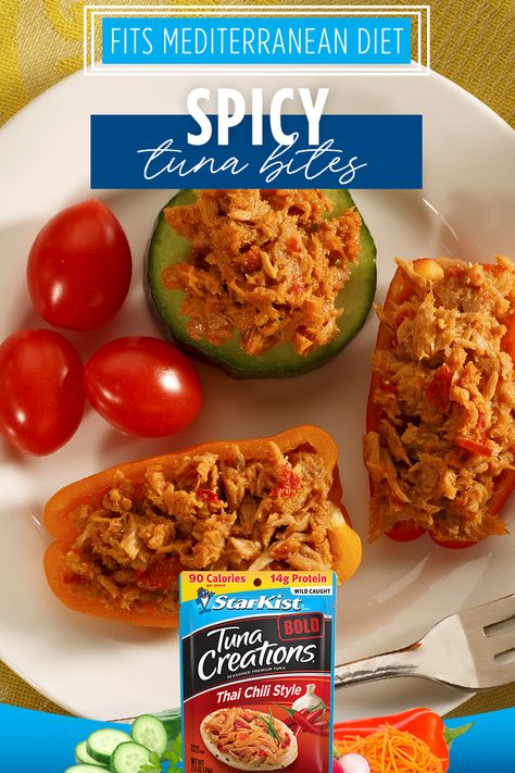 Thai Chili Tuna Recipes, Starkist Salmon Pouch Recipes, Tuna Creations Recipes, Starkist Tuna Creations Recipes, Tuna Appetizer, Tuna Bites, Keto Board, Protein Meal Plan, Thai Chili