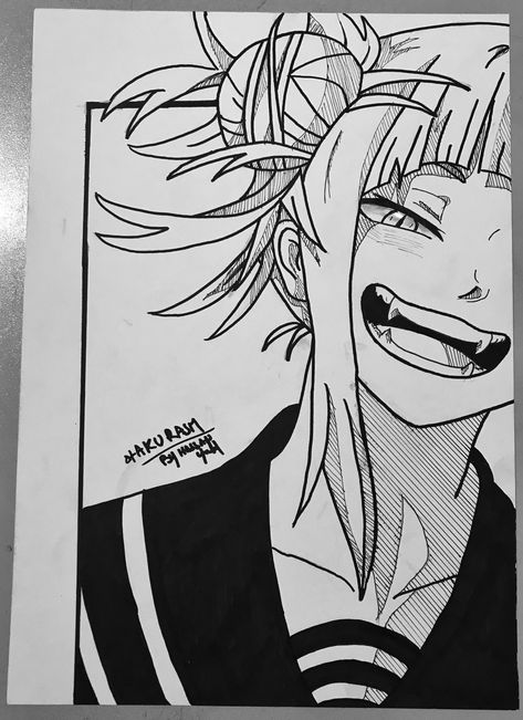 Toga Himiko Sketch, Himiko Toga Drawing, Cool Anime Sketches, Anime To Draw, Toga Drawing, Drawing Of Anime, Anime Drawing Manga, Vampire Drawings, Anime Drawing Sketches