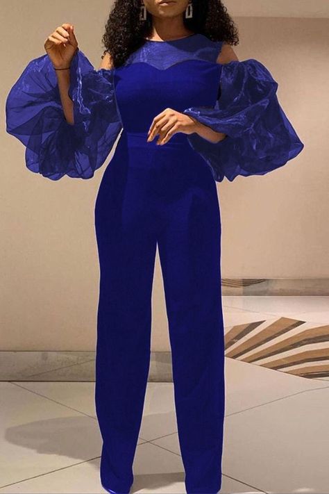 This is an African made dress. 2piece Outfits, Jumpsuit Elegant, Jumpsuit Online, Blue Jumpsuits, Jumpsuit With Sleeves, Jumpsuit Fashion, Office Fashion, Fashion Classy, Three Quarter