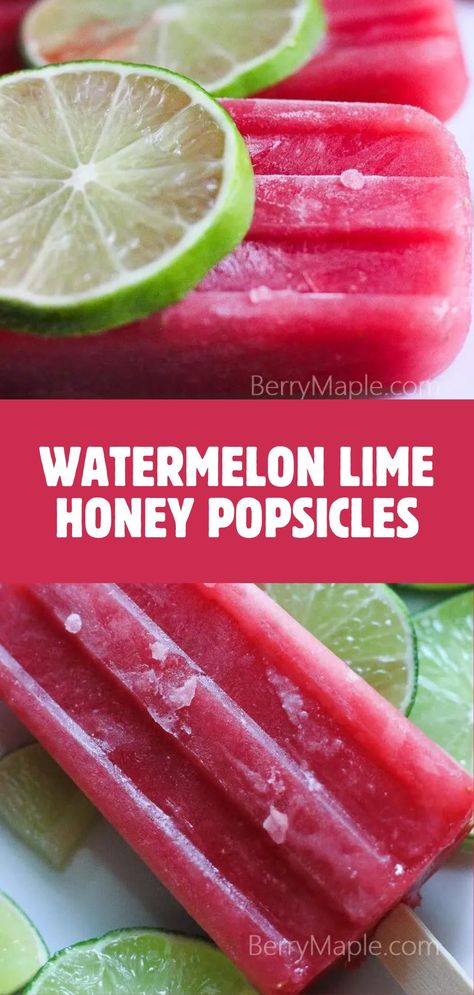 Watermelon Popsicles Recipe, Popsicle Ideas, Lime Popsicles, Popsicles Recipe, Watermelon Popsicles, Maple Recipes, Delicious Dips Recipes, Sweet Smoothies, Frozen Watermelon