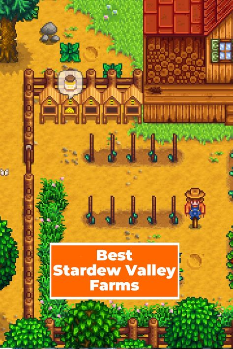 Looking for some inspiration for your Stardew Valley farm layout? We've got you, and have covered the best designs. Best Stardew Valley Layout, Best Stardew Valley Farm Layout, Stardew Valley Farm Layout Nintendo Switch, Stardew Valley Farm Layout Ideas, Beginner Stardew Valley Farm, Standard Farm Design Stardew Valley, Stardew Valley Farm Layout Standard Beginner, Stardew Path Ideas, Farm Name Ideas Stardew