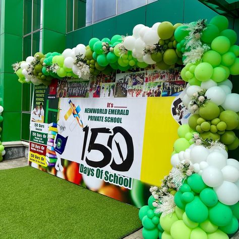 It was nostalgic setting up this balloon garland backdrop at the school ,celebrating 150 days of school . So many lovely memories 😂 seeing the young ones , knowing truly one day the young shall grow (Circle of life ) Ballon garland backdrop installation @dezaiyaevents Thank you @newworldemeraldprisch for trusting us and letting us be part of this beautiful day Contact us today for all kinds of events Let’s create your desire Decor @dezayiaevents Send a DM Call us: 07035379273 #birthda... School Anniversary Celebration Ideas, Backdrop Installation, Balloon Garland Backdrop, School Anniversary, The Young Ones, Garland Backdrops, Anniversary Decorations, Circle Of Life, Anniversary Celebration