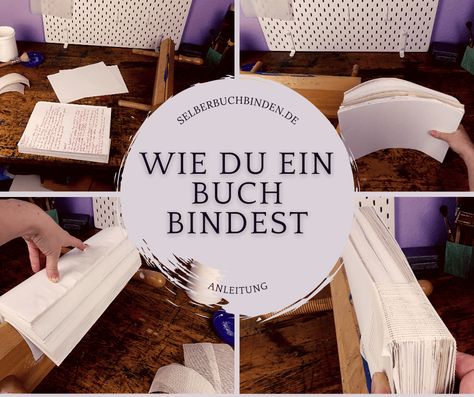 Ein einfacher Weg ein Buch zu binden, vor allem wenn du nur lose Blätter hast, ist die Klebebindung. Sie wird im Handwerk auch Fächerklebebindung oder Lumbecken genannt. Diy Journals, Diy Journal, Journals & Planners, Book Binding, Kids Stuff, Crafts Diy, Diy And Crafts, Origami, Kindergarten