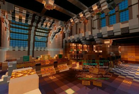 Minecraft casino. Viva Las Minecraft(Vegas) Minecraft Casino Interior, Minecraft Jazz Club, Minecraft Casino Building, Minecraft Casino Ideas, Minecraft Casino, Minecraft Mario, Minecraft Decoration Ideas, Mc Ideas, Building Inspiration