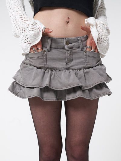 Minga London, Y2k Mini Skirt, Rok Mini, Mini Denim Skirt, Skirt Y2k, Miniskirt Outfits, Swaggy Outfits, Grey Denim, 여자 패션