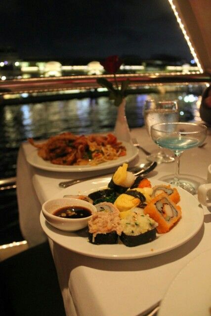 Chao Phraya River Dinner Cruise... romantic and fun dinner Chao Phraya River Cruise, Dinner Cruise Aesthetic, Boat Dinner, Bangkok Photos, Chao Phraya River, Fun Dinner, Aesthetic Bags, Dinner Cruise, Wedding 2025