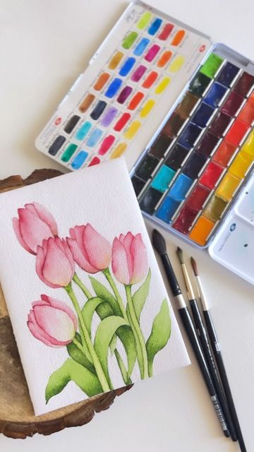 Flowers With Watercolor, Botanical Watercolor Painting, Floral Workshop, Watercolour Techniques, Different Tools, Freehand Drawing, Watercolor Textures, Different Types Of Flowers, Watercolor Paints