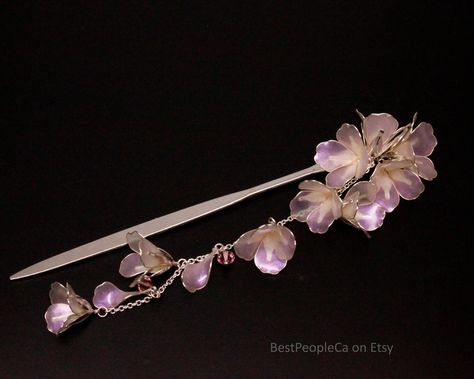 Excited to share the latest addition to my #etsy shop: Hairpin Stick Dangle Resin Japanese Tsumami Kanzashi Bun Holder Gold Wire Wrapped White-Pink Iridescent Translucent Flowers Gold accents https://etsy.me/3NAL3BJ #pink #wedding #christmas #silver #flowers #weddinggi Translucent Flowers, Tsumami Kanzashi, Bun Holder, Pink Iridescent, Japanese Hairstyle, Flower Hair Pin, Jewelry Lookbook, Wedding Christmas, Wedding Hair Pieces