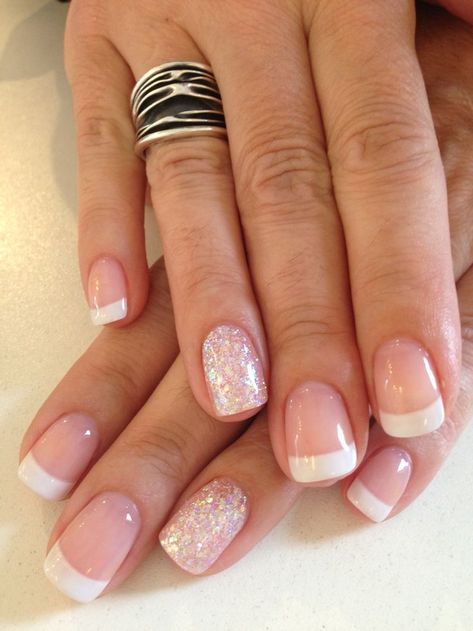 26 Awesome French Manicure Designs - Hottest French Manicure Ideas Ongles Gel Violet, New French Manicure, Ongles Gel French, Stars Nails, Pink French Manicure, Gel French Manicure, Unghie Sfumate, Glitter French Manicure, French Pedicure