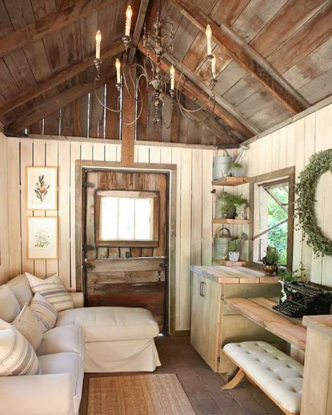 Living in a Shed? An In Depth Guide To Turning A Shed Into A Tiny Home | The Tiny Life Craft Building Ideas, Living In A Shed, She Shed Interior, Wohne Im Tiny House, Shed Office, Shed Decor, Shed Interior, Studio Shed, Colonial Farmhouse