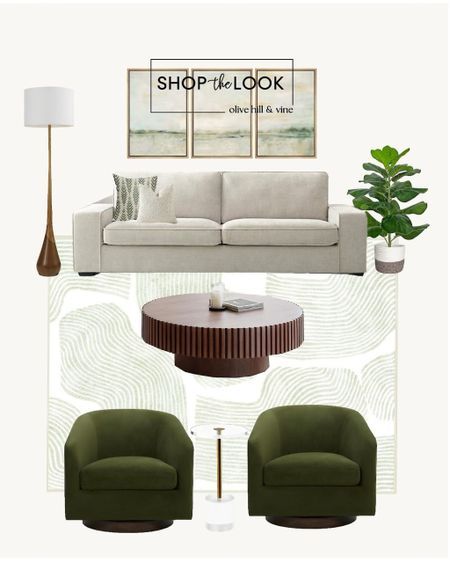 Sage Green Accents Living Room, Olive Couch Living Room, Sage Green Couch Living Room, Green Chair Living Room, Deep Seated Couch, Green Couch Living Room, Clean Living Rooms, Acrylic Side Table, Green Living Room