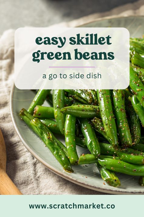 Raw Green Bean Recipes, Green Bean Recipes Stove Top, Green Bean Recipes Skillet, Beans Side Dish, Baked Lemon Garlic Chicken, Skillet Green Beans, Green Beans Side, Green Beans Side Dish, Holiday Roasts