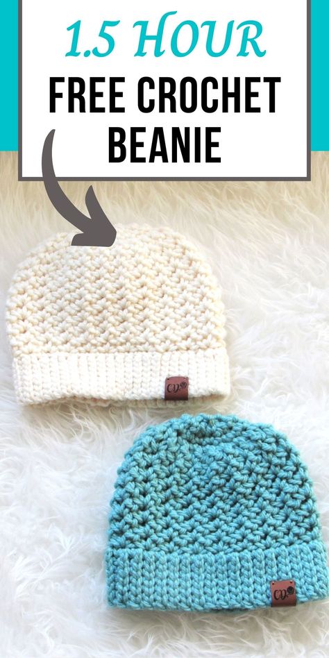 Crochet Hat Super Bulky Yarn Free, Newborn Baby Hat Crochet Pattern Free, Crochet Free Hat Patterns For Women, Crochet Beanie Hats Free Pattern, Free Crochet Hat Patterns For Women Beanie, Free Crochet Toddler Hat, Chunky Crocheted Hat, Granny Stitch Crochet Hat Pattern, Beginner Crochet Beanie Tutorials