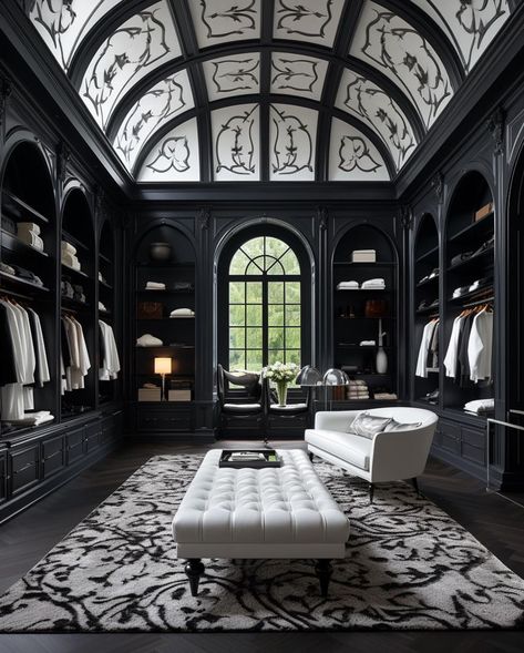 Victorian Walk In Closet, Gothic Walk In Closet, Gothic Mansion Exterior, Modern Baroque Interior, Dark Closet, Gothic Mansion, Closets Design, Mansion Exterior, Modern Gothic