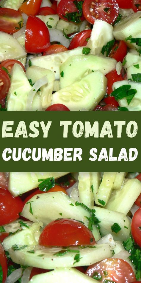 Fresh Cucumber Salad, Big Mac Salat, Cucumber Onion Salad, Salad Taco, Salad Macaroni, Tomato Cucumber Salad, Salad Kale, Fresh Cucumber, Tomato Salad Recipes