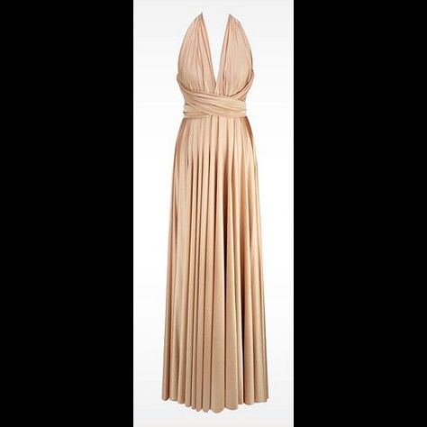 Gold Wrap Bridesmaid Dress / Covertible Gold by BoutiqueAlaMode Long Beige Dress, Infinity Wrap Dresses, Wrap Dress Bridesmaid, Long Wedding Dress, Wrap Dress Long, Convertible Bridesmaid Dress, Gold Bridesmaid Dresses, Gold Wrap, Convertible Dress