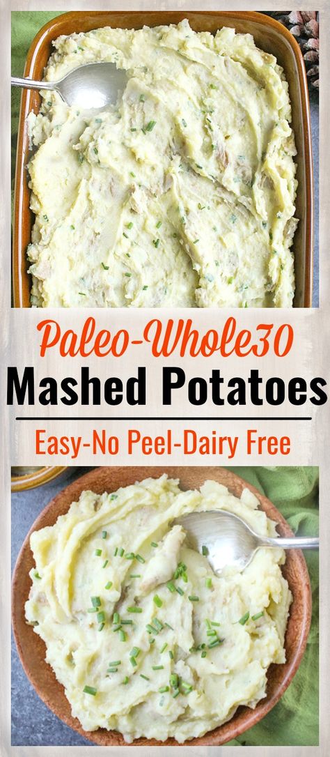 These Paleo Whole30 Mashed Potatoes are the perfect side dish. Creamy yukon gold potatoes are mashed together with ghee and almond milk and finished with chives and garlic oil. The result is creamy, rich, and so flavorful! Gluten free, dairy free, and low FODMAP! #paleo #whole30 #lowfodmap #glutenfree #dairyfree | realfoodwithjessica.com via @realfoodwithjessica Whole 30 Mashed Potatoes, Whole30 Thanksgiving, Whole30 Sides, Thanksgiving Paleo, Creative Thanksgiving Recipes, Thanksgiving Recipes Appetizers, Thanksgiving Diner, Paleo Thanksgiving Recipes, Paleo Thanksgiving