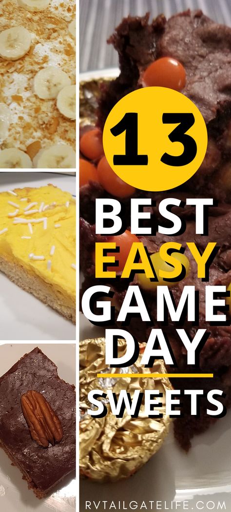 Desserts For A Tailgate, Dessert Tailgate Ideas, Tailgate Sweet Treats, Best Tailgating Desserts, Sweet Tailgate Treats, Tailgate Food Dessert Sweets, Desserts For Tailgate Party, Tailgate Sweets Desserts, Tail Gate Desserts