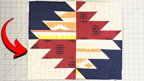 Simple Aztec Quilt Block Tutorial (with Free Pattern) | DIY Joy Projects and Crafts Ideas Southwestern Quilt Patterns Free, Western Quilt Blocks, Aztec Quilt Pattern Free, Southwest Quilt Patterns Free, Southwest Quilt Patterns, Aztec Quilt Pattern, Aztec Quilt, Easy Placemats, Southwestern Quilts