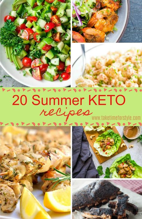 20 Summer keto recipes to help you feel great this summer! From keto salads, to main dishes, you'll find a slew of tasty keto meal ideas here! #ketorecipes #keto #summerrecipes Summer Keto Recipes, Easy Low Carb Recipes, Keto Appetizers, Picnic Recipes, Low Carb Veggies, Summer Recipes Dinner, Summer Lunch, Summer Dishes, Keto Recipes Dinner