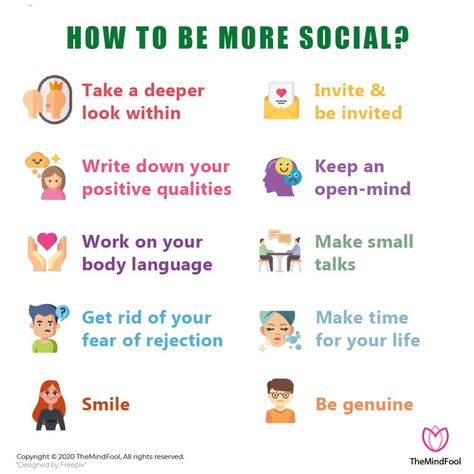 Socializing Tips For Introverts, How To Be A More Likeable Person, Improve Social Skills, Be More Social, Social Life Hacks, Things To Keep In Mind, Meaningful Connections, Socially Awkward, Self Confidence Tips