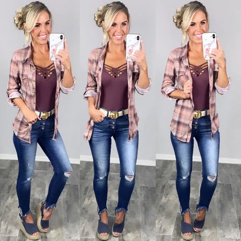 Concert Ideas, Flannel Women, Flannel Tops, Mesa Az, Cute Fall Outfits, Country Outfits, Casual Fall Outfits, Looks Style, Plaid Flannel