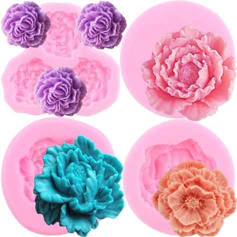 Polymer Clay Candle, Flower Fondant, Flower Cake Decorations, Cake Decorating Set, Clay Candle, Silicone Chocolate Molds, Candy Flowers, Dessert Candles, Candle Making Molds