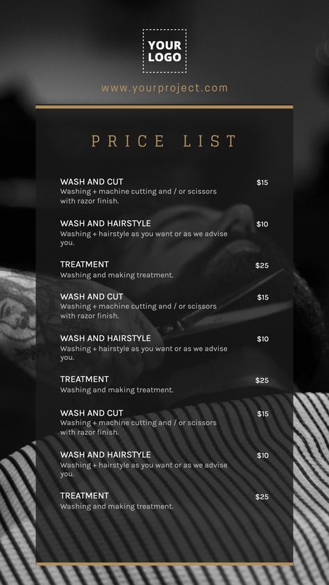 Barbershop Price List Ideas, Barbershop Advertising Ideas, Barber Shop Price List Design, Barbershop Instagram Feed, Interior Design Price List, Price List Design Graphics, Barbershop Price List, Barber Price List, Pricelist Design Templates