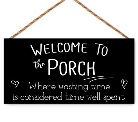 PRICES MAY VARY. Great Porch Decorations - The beautiful hanging wood signs that says "Welcome to The Porch" serve as excellent decorations for outdoor or indoor porc decoration. They add a touch of charm to any space. Size and Material - The wood sign measures 12 x 6 x 0.12 inches (30 x 15 x 0.3 cm) and is made of MDF high-density board material. It is durable, strong, and resistant to fading and cracking. The product has no peculiar smell and is long-lasting. Easy Installation - The wood sign Porch Quotes Signs, Front Porch Hanging Decor, Back Porch Signs, Outdoor Porch Signs, House Signs Outdoor, Signs For Front Porch, Porch Hanging Decor, Porch Rules Sign, Funny Welcome Signs