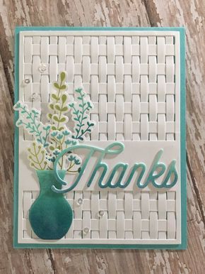 Crafting By Carol: Thanks!! (In my Top Ten Cards of 2016!) Thanks Card, Making Greeting Cards, Embossed Cards, Card Making Techniques, Stamping Up Cards, Paper Crafts Cards, Floral Cards, Creative Cards, Card Maker