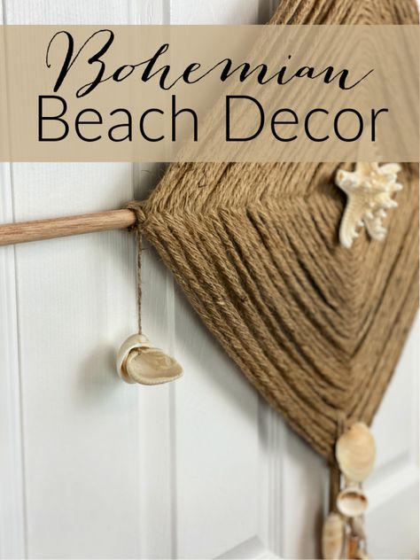 Bohemian Beach Decor - Celebrate & Decorate Bohemian Beach Decor, Boho Beach Bedroom, Diy Ladybug, Boho Beach House, Ladybug Wreath, Seashell Wall Art, Floral Swag, Beachy Boho, Beach Bedroom