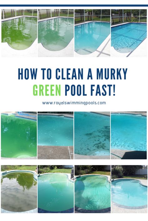 How To Clean A Green Pool Fast, Above Ground Pool Cleaning Hacks, Back Yard Pool Ideas, Clean Green Pool, Pool Maintenance Schedule, Pool Tricks, Cleaning Above Ground Pool, Green Pool Water, Pool Patio Decor