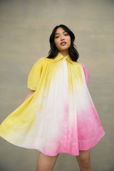 Tie And Dye Dress, Collared Mini Dress, Tie Dye Fashion, Tie Dye Outfits, Dress Crafts, Tie Dye Dress, Dyed Dress, Fall 2022, Midi Maxi Dress