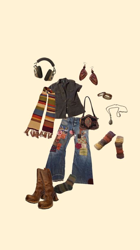 outfit inspo ~ 🍂🌞 #autumn #outfit #outfitinspo #inspiration #inspo #fall #autumnvibes #cosy #aesthetic #70s #60s #vintage #denim Earthy Autumn Outfits, 70s Winter Outfits Vintage, November Aesthetic Outfits, Overalls Outfit Fall Aesthetic, Friendsgiving Aesthetic Outfit, Fall 70s Outfit, Twee Outfits Fall, Fall/winter Outfits, Winter Earthy Outfits