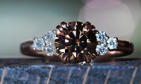 Chocolate Diamond Engagement Ring, Dimond Engagement Rings, Chocolate Diamond Ring Engagement, Chocolate Rings, Chocolate Diamond Ring, Levian Chocolate Diamonds, Rose Gold Engagement Rings, Chocolate Diamond, 3 Stone Engagement Rings