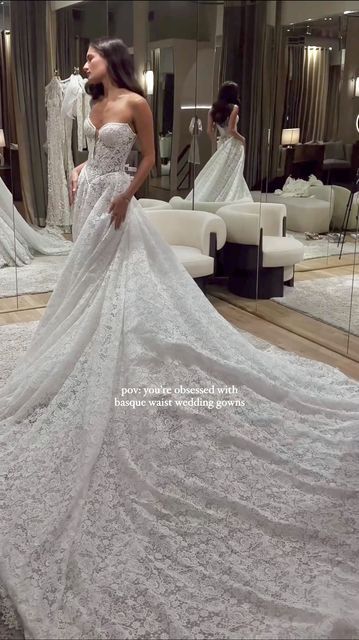 Lace Wedding Dress Train, Galialahav Wedding Dress, Wedding Dress With A Train, Bridal Dresses Corset Wedding Gowns, Lace Wedding Dress With Train, Wedding Dress Galia Lahav Haute Couture, Lace Wedding Dress Veil, Galia Lahav Opera, Lace Wedding Ball Gown