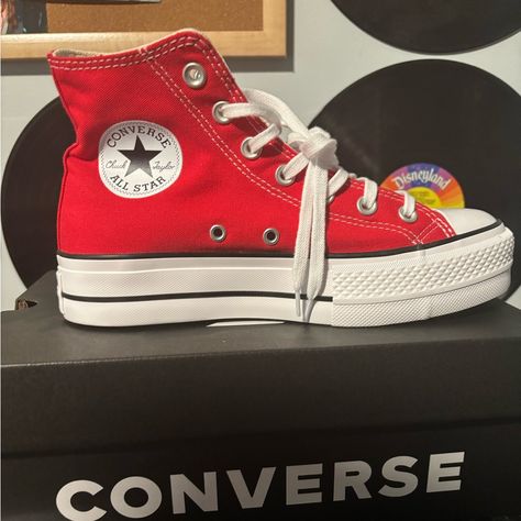 Platform Converse | Size: Women’s 7.5 | Red | Brand New | Never Worn Red Converse Platform, Red Platform Converse, Converse Collection, Platform Chucks, Converse Platform, Red Platform, Converse Red, Red Converse, Platform Converse