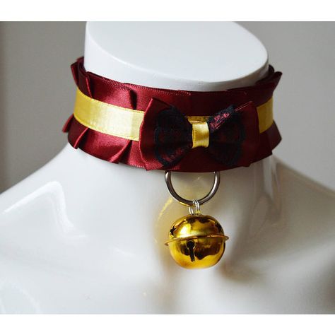 Bell Collar Choker, Pretty Chokers, Bell Choker, Circus Aesthetic, Choker Jewellery, Necklaces Choker, Body Accessories, Pet Spaces, Yellow Necklace