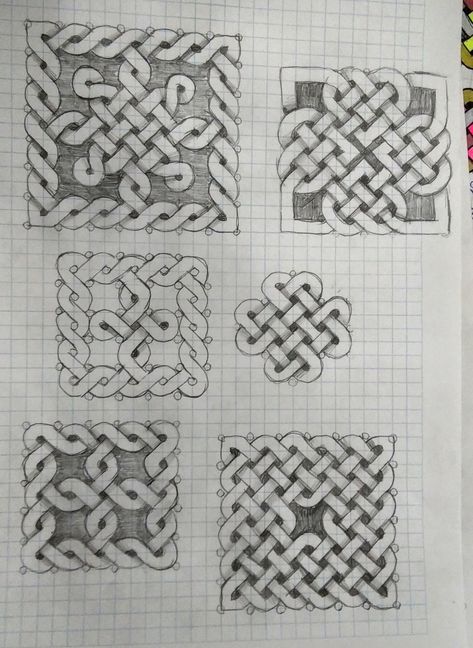 Celtic Knots Patterns, Celtic Knots Drawings, Celtic Knot Border Design, Celtic Knot Designs And Meanings, Graph Paper Doodles Ideas, How To Draw Celtic Knots, Celtic Designs Pattern, Celtic Drawings, Celtic Knot Tutorial