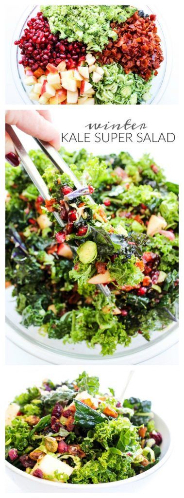 Winter Kale Super Salad - A Dash of Sanity Super Salad, Salad Kale, Quinoa Salat, Winter Salad, Dash Diet, Cooking School, Kale Salad, Healthy Salad Recipes, Healthy Salads