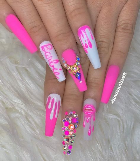 Crazy Nail Designs, Glamour Nails, Nails Design With Rhinestones, Dope Nail Designs, Rave Bra, Nail Stuff, Long Acrylic Nails Coffin, Crazy Nails, Nail Fashion