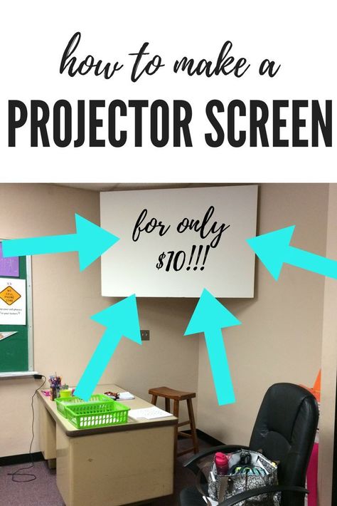 DIY this projector screen so you can use your classroom in a way that makes SENSE! Super easy, super cheap teacher hack! Diy Projector Screen, Projector Screen Diy, Freshman English, Diy Projector, Lab Ideas, Math Lab, Tenth Grade, Classroom Hacks, Best Projector