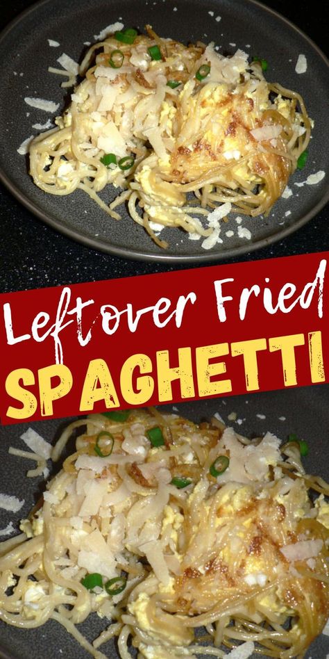 Leftover Spaghetti Ideas, Leftover Pasta Recipes, Spaghetti Ideas, Leftover Spaghetti Noodles, School Dinner Ideas, Back To School Dinner Ideas, Back To School Dinner, Fried Spaghetti, Leftover Spaghetti