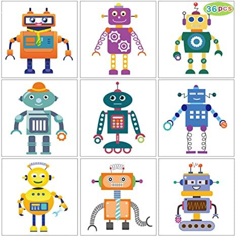 Christmas Rag Quilts, Robot Sticker, Childrens Stickers, Robot Theme, Kids Party Favors, Robot Party, Birthday Kids, Make Your Own Stickers, Face Stickers