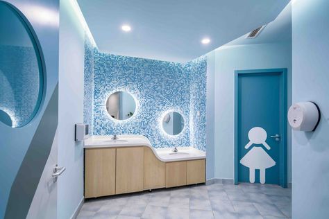 Gallery of Vanke Early Learning Center / dot Architects - 2 تصميم دورة مياه, Wc Sign, Kindergarten Interior, Kids Toilet, Nursing Room, Daycare Design, Kids Bathroom Accessories, Bilik Air, School Bathroom