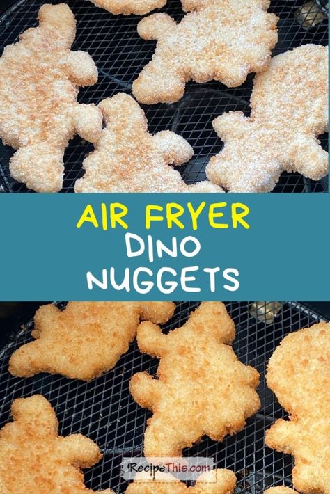 Dino Nuggets in the air fryer Diy Dino Nuggets, Nuggets In Air Fryer, Dinosaur Nuggets, Dino Chicken Nuggets, Dinosaur Chicken Nuggets, Dino Nuggets, Air Fryer Wings, Philips Air Fryer, Frozen Chicken Nuggets