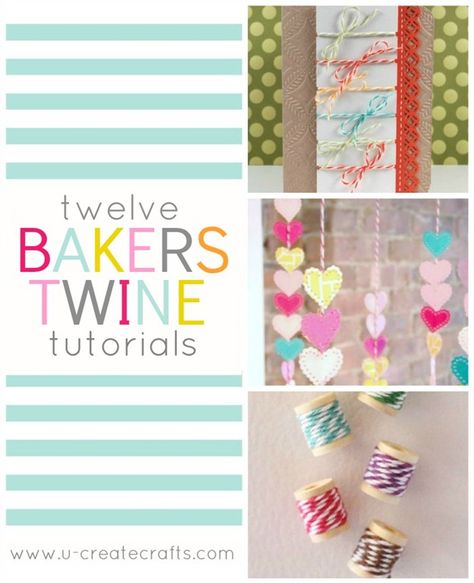 Grab that stash of bakers twine that’s been living in your craft room and create these beautiful projects…       1. paper punch hearts on bakers twine at the haystack needle   2. sewing with bakers twine at bee craftee     3. diy bakers twine tassel at factory direct craft   … Scrapbook Tips, Twine Crafts, Scrapbooking Techniques, Bakers Twine, General Crafts, Crafty Projects, Crafty Diy, Crafty Things, Craft Inspiration