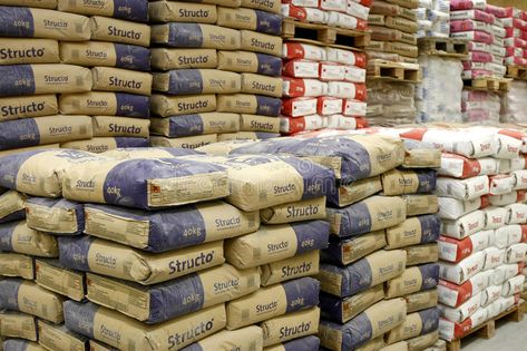 Cement department in construction materials store. Stacks of cement bags and con , #AFFILIATE, #materials, #store, #construction, #Cement, #department #ad Construction Contractors, Store Image, Coat Rack Wall, Concrete Design, In Construction, Bag Design, Hardware Store, Construction Materials, Food Store