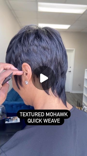 Mohawk Hairstyles For Black Women Short, Short Hairstyle Women Mohawk, 27 Piece Hairstyles For Black Women, Soft Short Mullet Hairstyle Women, Weave Mohawk Hairstyles Black Women, Women's Mohawk Hairstyles, Short Mullet Quick Weave, 27 Piece Mohawk Quick Weave, Mushroom Quick Weave Black Hair