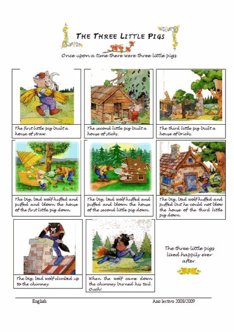 The Three Little Pigs Exercises, Free Printable The Three Little Pigs ESL Worksheets - EngWorksheets Story Sequencing Pictures, Picture Story For Kids, Science Materials, Three Little Pigs Story, Three Little Pig, Ingles Kids, Story Maps, Esl Kids, Sequencing Pictures